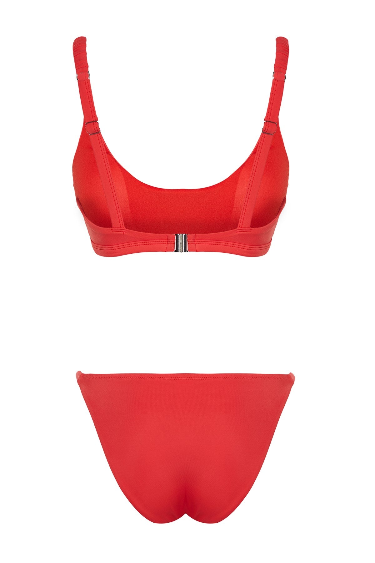 Red Bralet Ruffle Bikini Set Tbess24bt00035