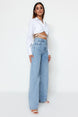 Black High Waist Wide Leg Jeans Twoss23je00068