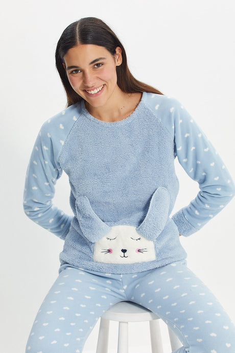 Powder 3 Piece Plush Knitted Sleepwear Set Thmaw21pt0666