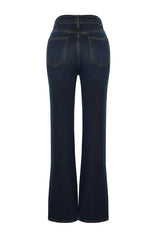 Dark Blue High Waist Wide Leg Jeans Twoss24je00019