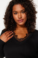 Black Lace Detailed Knitwear Sweater Tbbaw24an00074