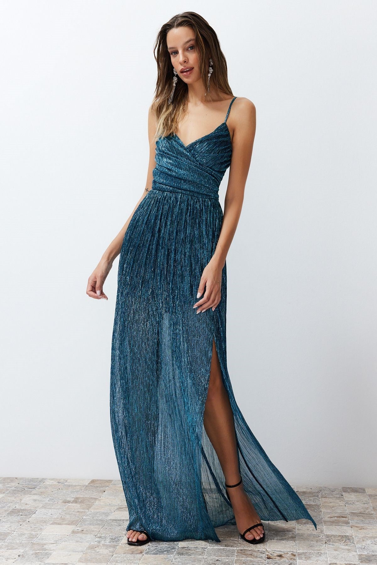 Oil Glitter Long Night Evening Dress Tprss24ae00100