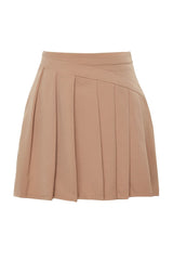 Black Pleated Woven Shorts Skirt Twoaw24sr00014