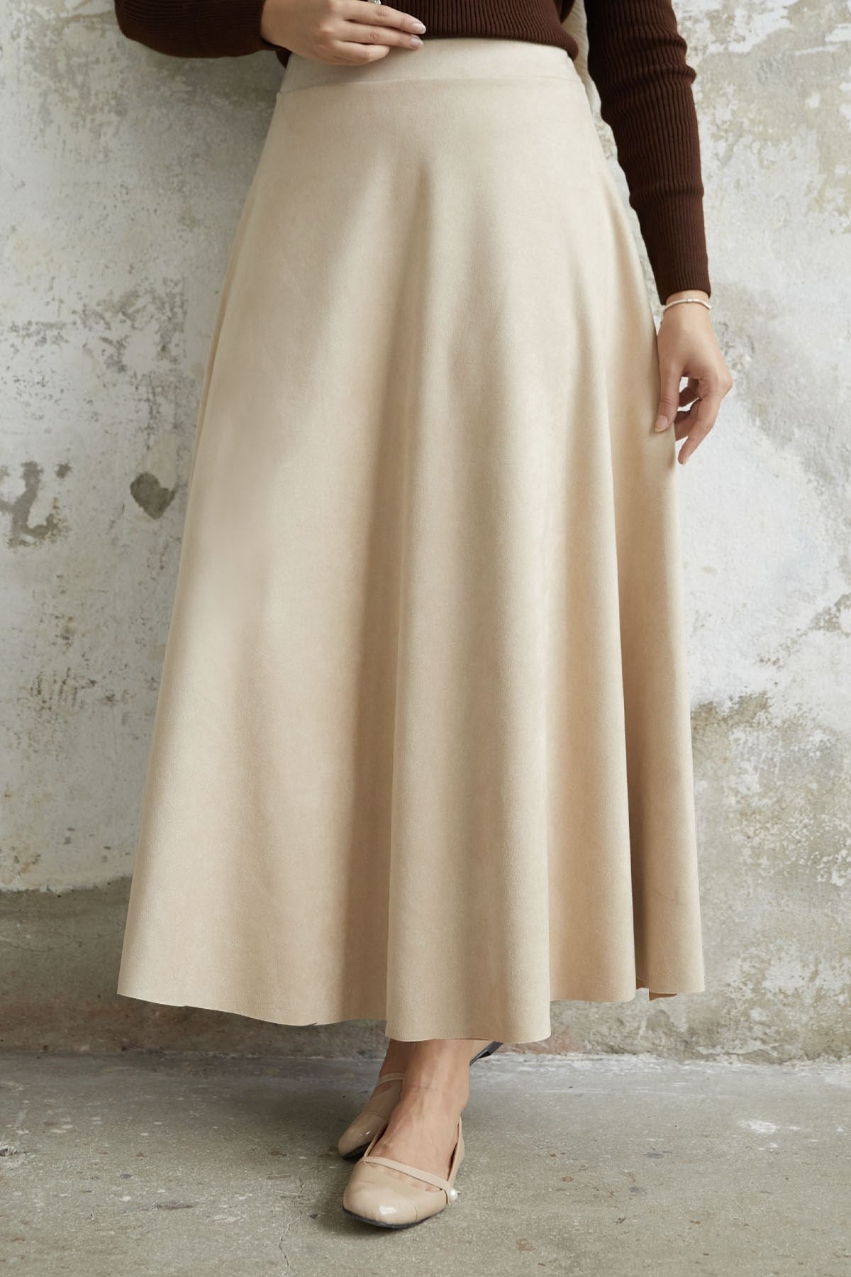 Elisha Suede Skirt - Stone Ms00ant823