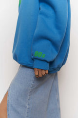 1990s Blue Oversize Unisex Sweatshirt 1367