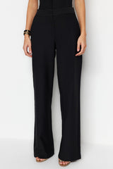 Black Woven Corset Detailed Pants Tprss23pl00033