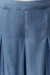 Dark Blue 100% Tencel™ Pleated High Waist Wide Leg Jeans Twoss24je00296