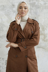 Scuba Suede Trench With Minka Belt - Taba Ms00an0011