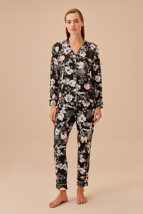 Black Rose Masculine Pajama Set Sh24205660b