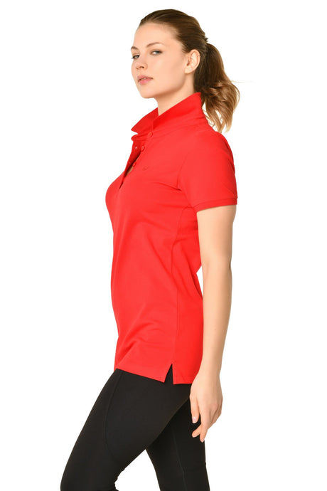 Women's Black Cotton Polo Neck Basic Solid Color Short Sleeve Casual And Sports T-shirt 8719 Tb21wl0