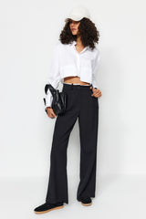 Black Belt Detailed Wide Leg/wide Leg Woven Pants Twoaw24pl00341