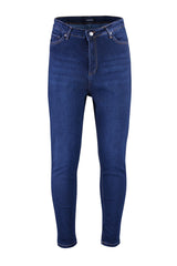 Navy Blue High Waist Skinny Jeans Tbbaw23je00003