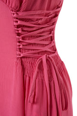 Fuchsia Maxi Woven Beach Dress Tbess24el00098