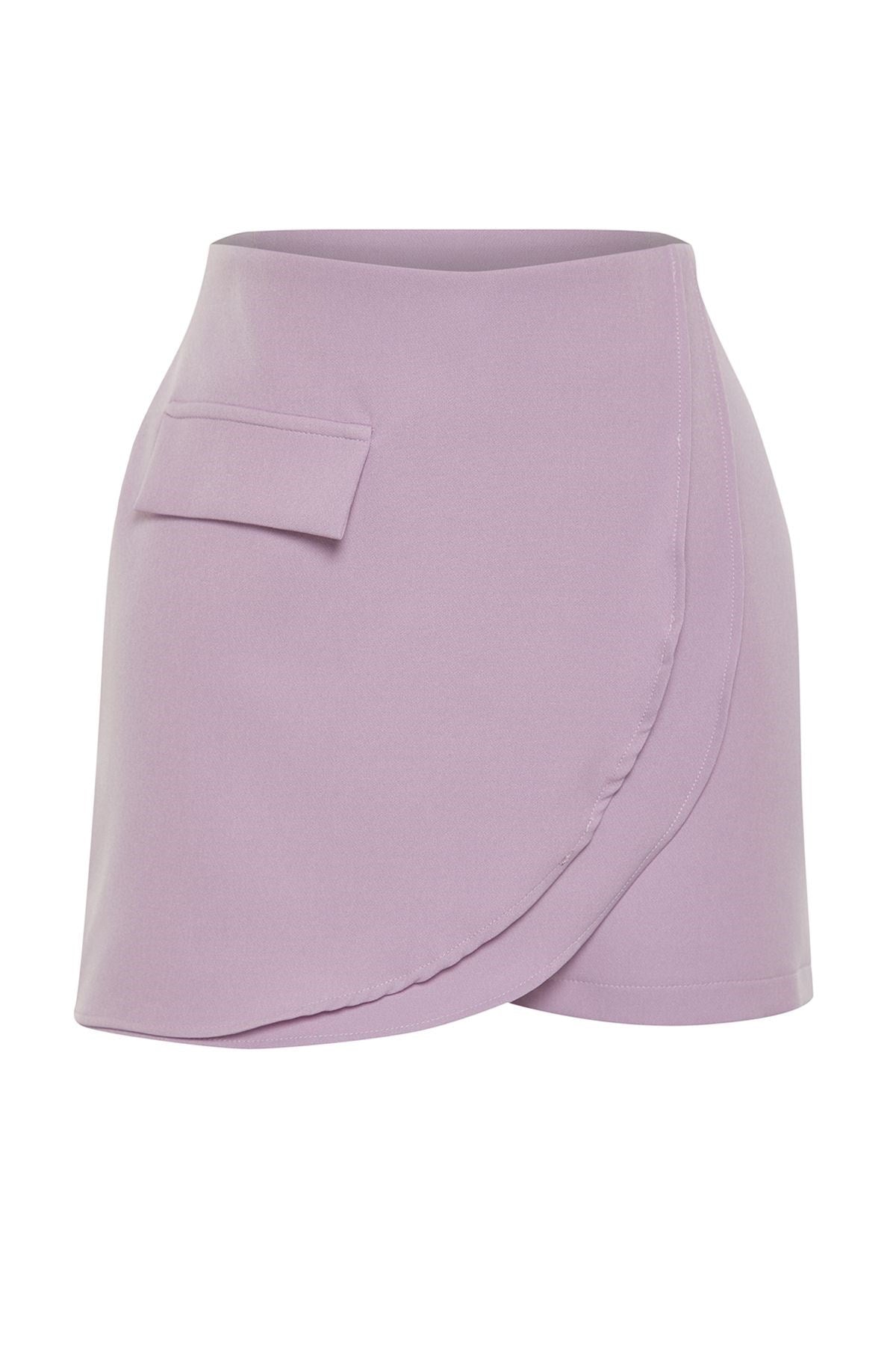 Lilac Pocket Detailed Woven Shorts Skirt Twoss24sr00033