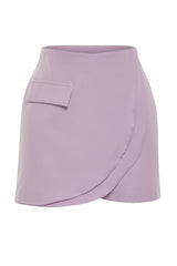 Lilac Pocket Detailed Woven Shorts Skirt Twoss24sr00033