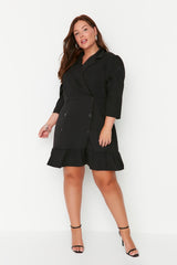 Black Woven Jacket Dress Tbbaw23ah00042