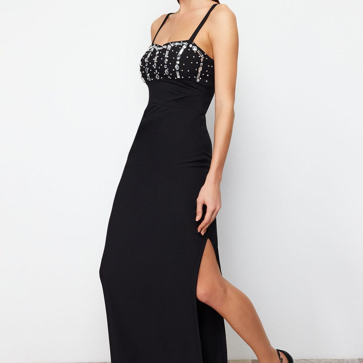 Black Stone Accessory Long Night Evening Dress Tprss24ae00089 Moogway