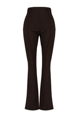 Black Spanish Leg Knitted High Waist Leg Slit Detailed Pants Tbbaw23ar00002