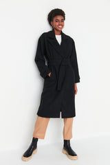 Mink Oversize Wide Cut Belt Long Woolen Cashmere Coat Twoaw22kb0015