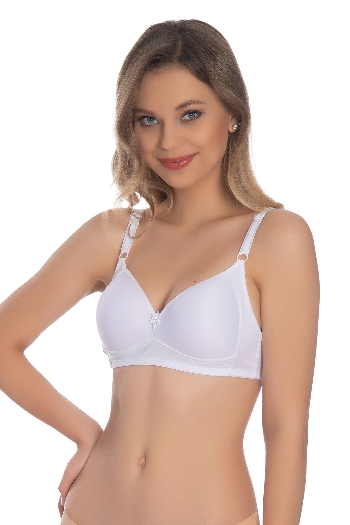 Women's Beige Silicone Seamless (wireless) Booster Bra 3051 Ak-3051-r1