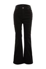 Black High Waist Flare Jeans Tbbaw23je00001