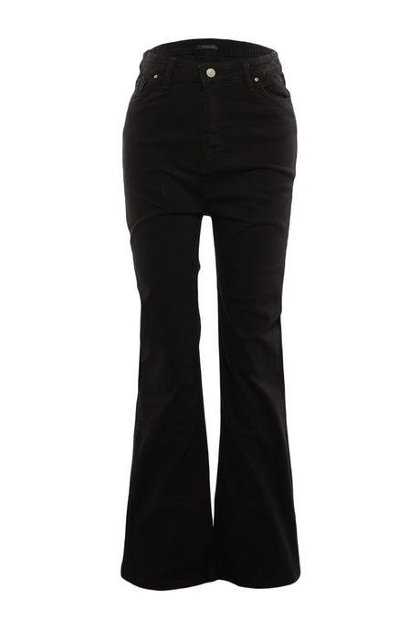 Black High Waist Flare Jeans Tbbaw23je00001