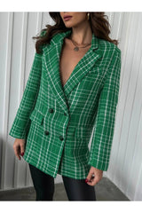 Green Plaid Oversize Jacket 9162