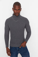 Camel Mens Slim Fit Turtleneck Raglan Sleeve Basic Knitwear Sweater Tmnaw21kz0404