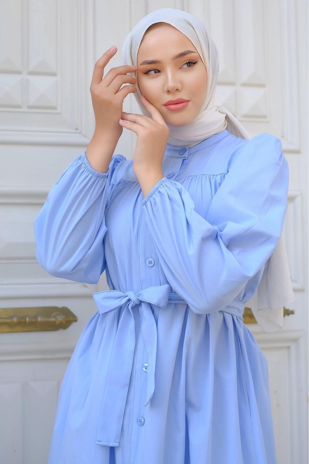 Robed Mevlana Dress Baby Blue Hm2223