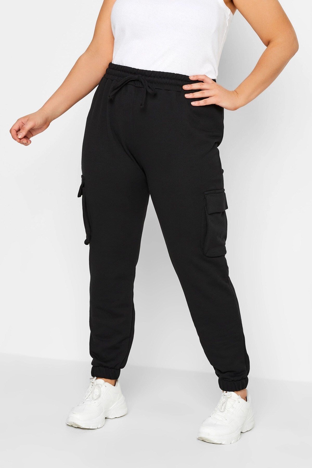 Plus Size Jogger Pants With Elastic Waist Pockets 143569 Byk-23y-143569