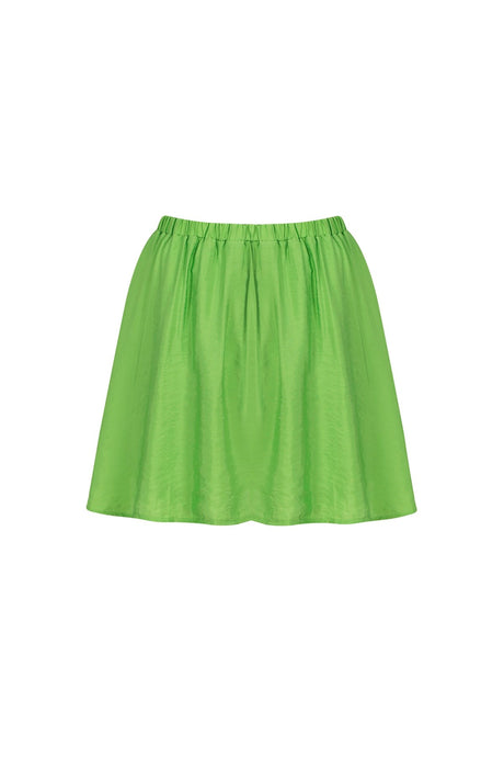 Women's Green Shorts Detailed Mini Skirt Lg-oz270-srt