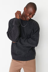 Cinnamon Men's Crew Neck Oversize Fit Knitwear Sweater Tmnaw22kz0146