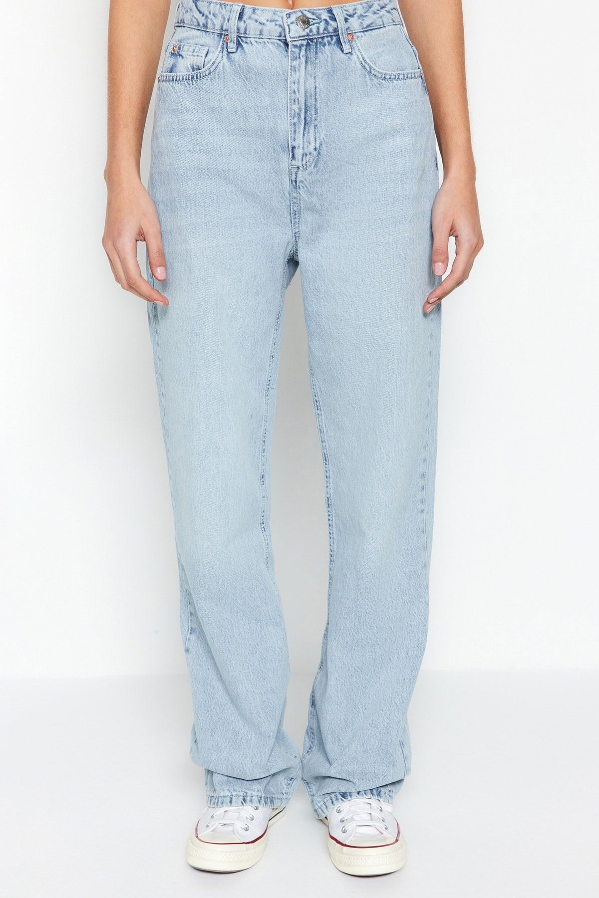 Blue High Waist Straight Jeans Twoss22je0242