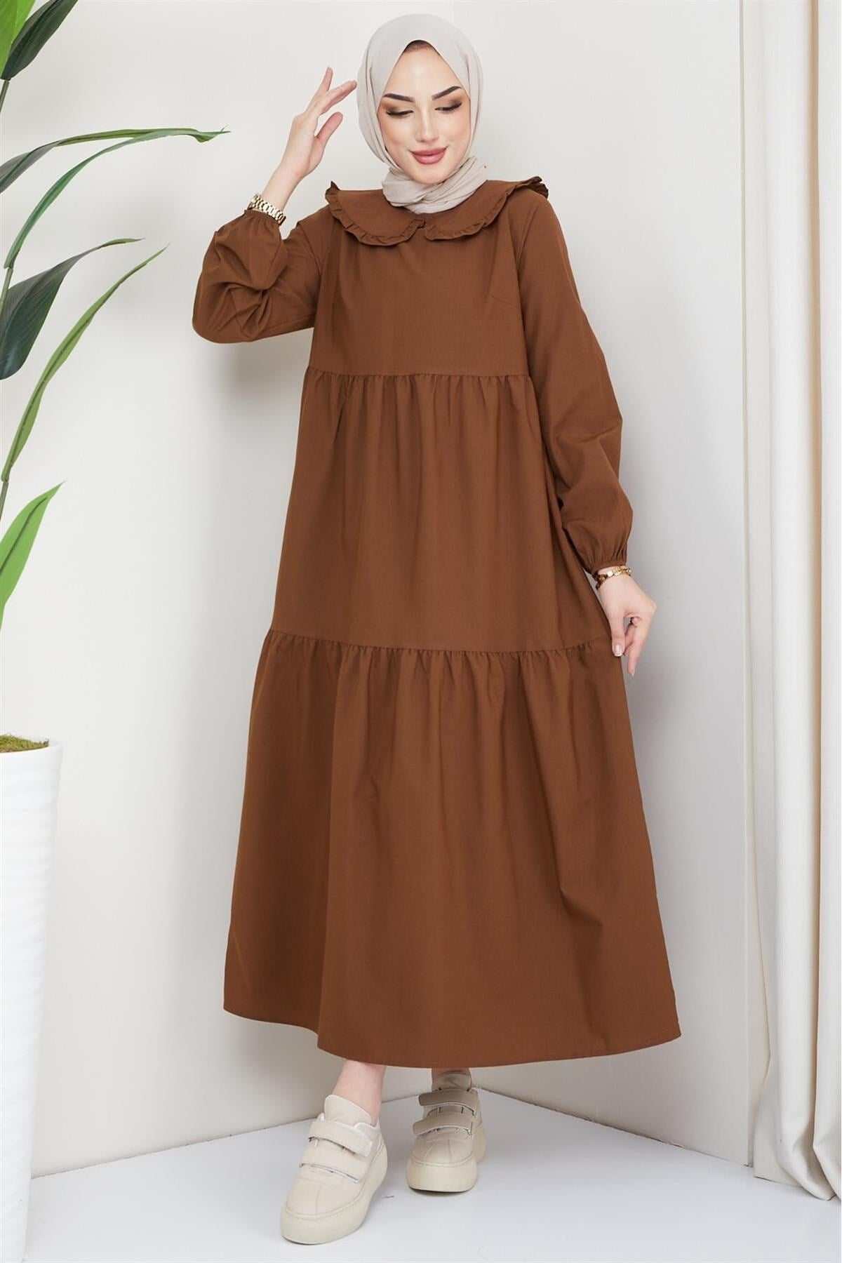 Baby Collar Burkini Dress Brown 2080