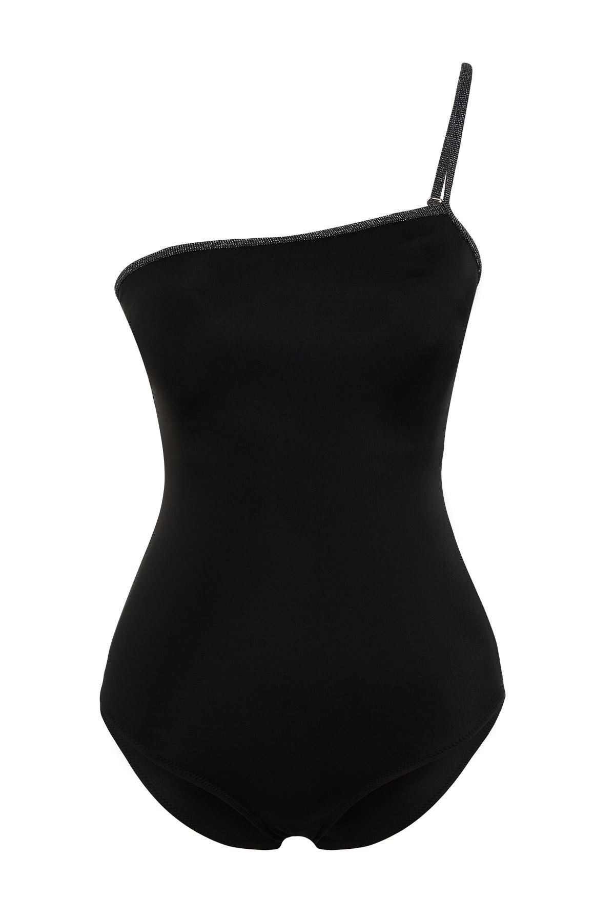 Black One Shoulder Joint Regular Swimsuit Tbess24ma00044