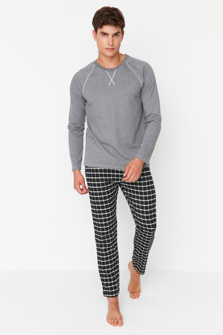 Anthracite Men's Regular Fit Pajama Set Thmaw22pt0426