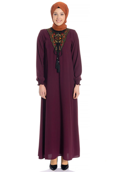 Embroidery Embroidered Cinnamon Burkini Dress 746-1 T18elb3m746-1