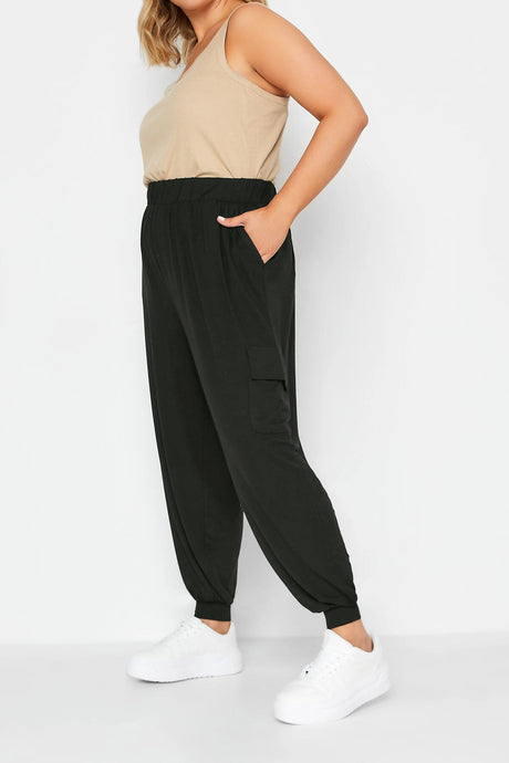 Lycra Stretch Fabric Cargo Pants With Plus Size Leg Elastic Pockets 143449 Byk-23y-143449