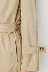 Beige Belted Water Repellent Trench Coat Twoss20tr0012