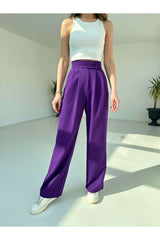 Black Waist Pleated Design Pants Ey-1121