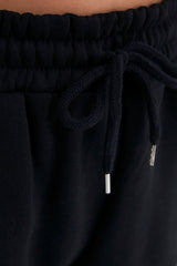 Navy Blue Thick Pleated Basic Knitted Sweatpants Twoaw22ea0468