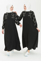 Mint Burkini Dress With Branch Embroidery And Pearl Detail 5241 T21el3m5241