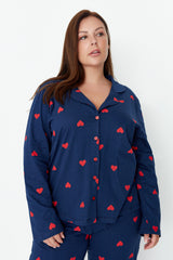 Red Heart Knitted Pajama Set Tbbaw23ai00019