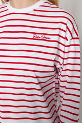 Red Striped Embroidery Detailed Knitted Tunic Tctss23uk00034