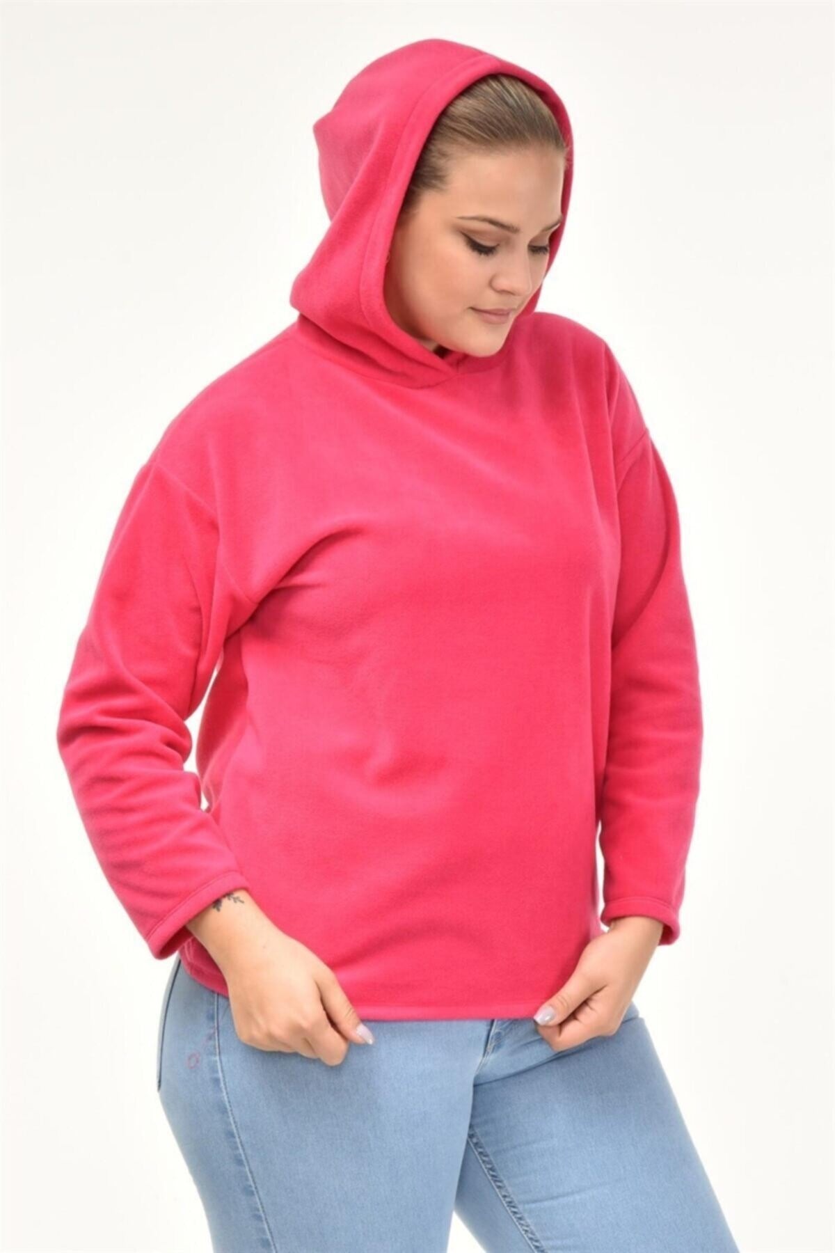 Fleece Fabric Hooded Sweat-fuchsia Sea-sw2105