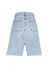 Blue Stitching Detailed Denim Skirt Twoss24et00094