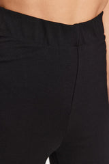 Black Slimming High Waist Flare/spanish Leg Knit Pants Twoaw24pl00164