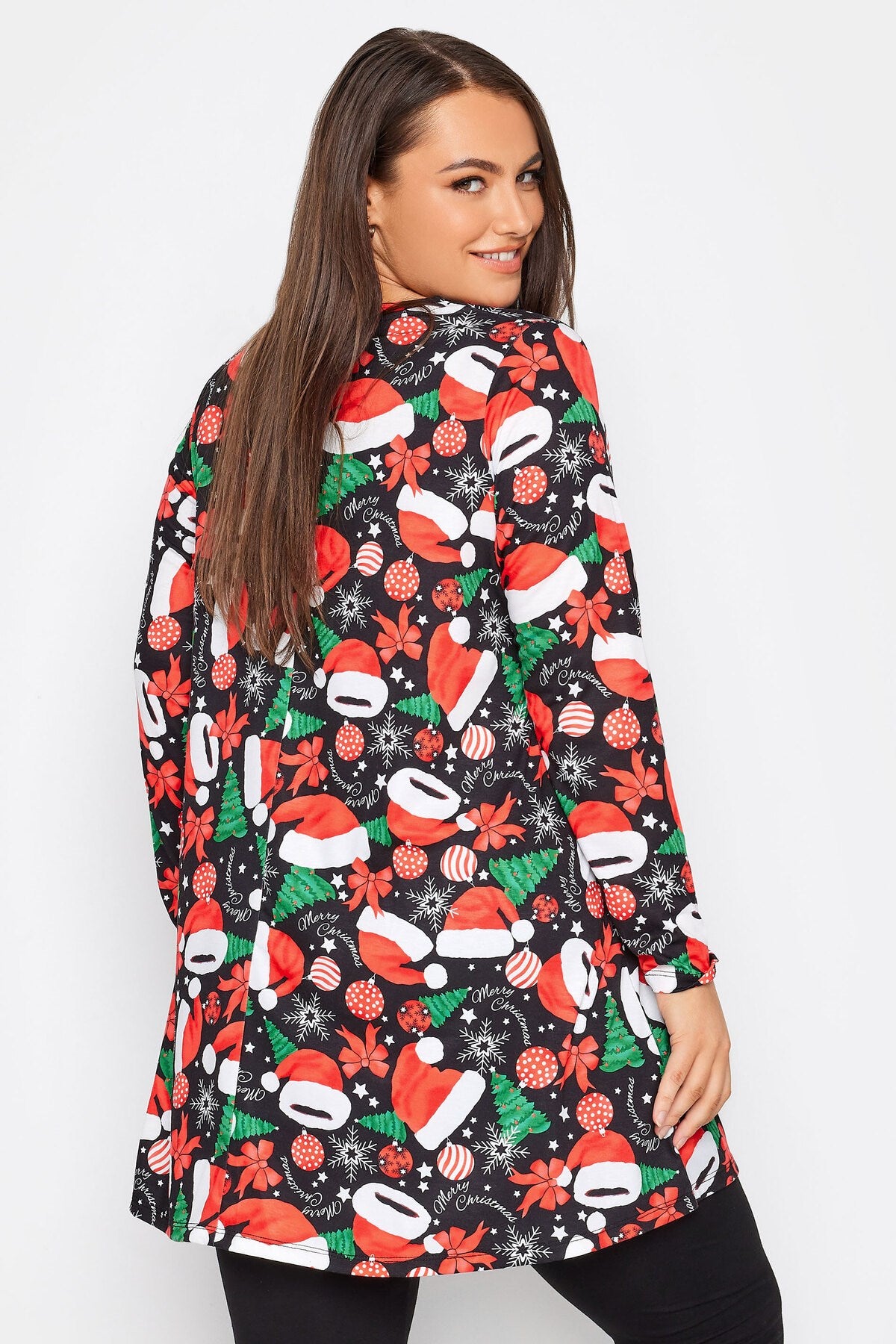 Plus Size Christmas Themed Crew Neck Blouse 321244 Byk-23y-321242