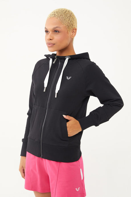 Women's Salmon Organic Cotton Zipper Hooded Sports Tracksuit Top 0728 Tb23wy06s0728-1