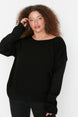 Black Back Cross Band Detailed Knitwear Sweater Tbbaw23an00021